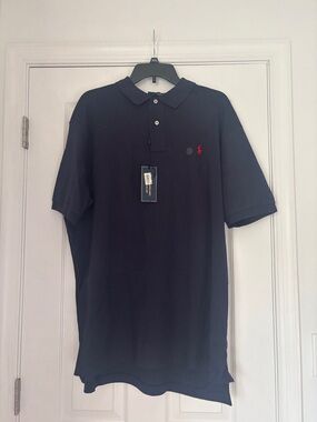 Polo by Ralph Lauren Navy Short-Sleeve Polo with Red Pony